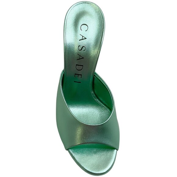 Casadei Flash Green Light Leather Blade Mules - Picture 4 of 9